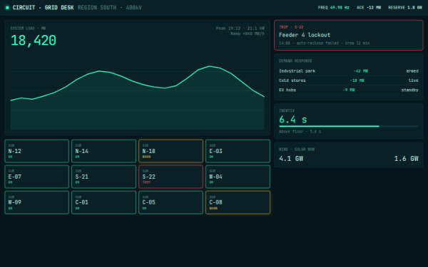 Circuit · Grid Desk — interface reference preview