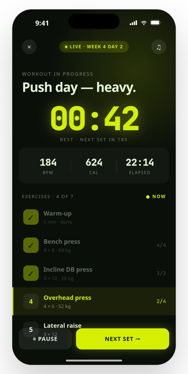 Live fitness — interface reference preview