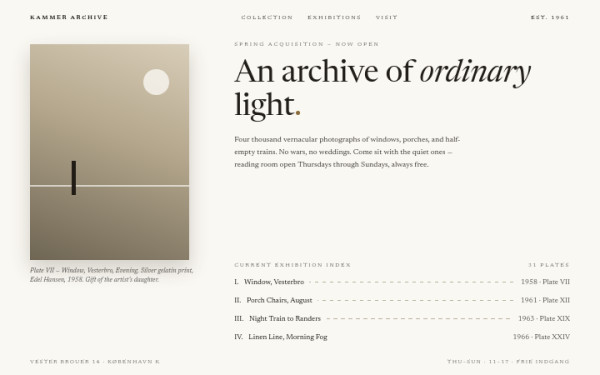 Museum Quiet — interface reference preview