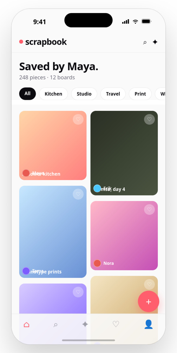 Photo Journal — interface reference preview