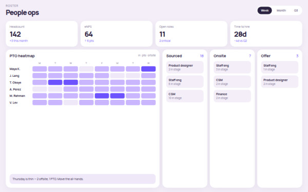 Roster · People Ops — interface reference preview
