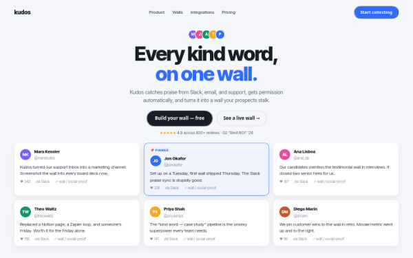 Social Proof Wall — interface reference preview